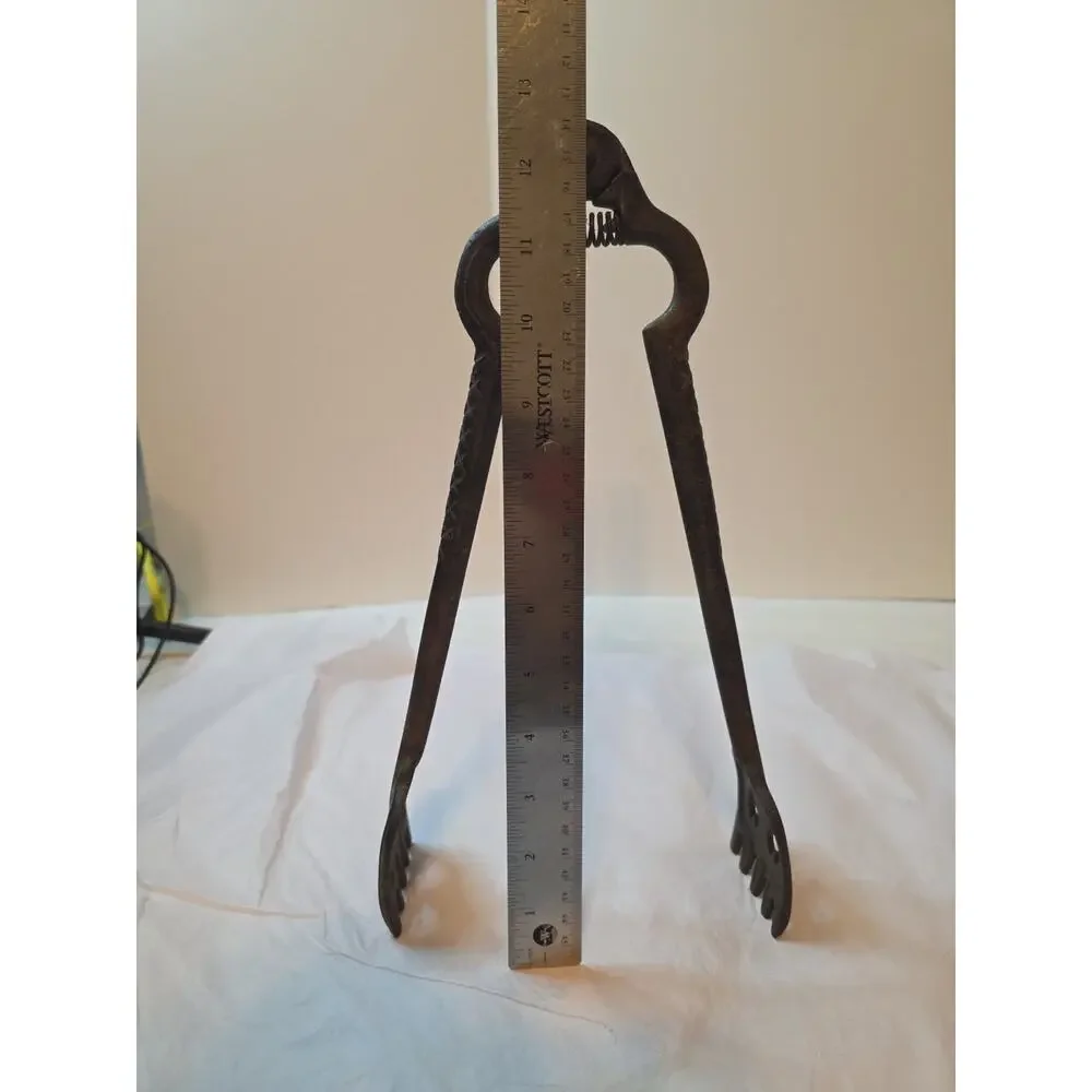 Antique Blacksmith Metal/Iron Tongs for Coal Stove Fire